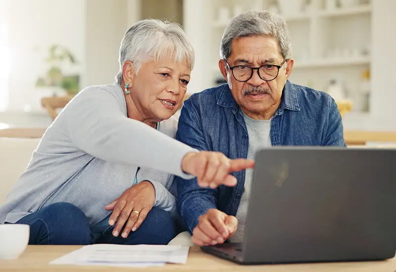older couple on laptop